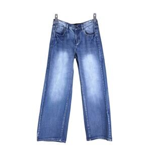 Generation K Jeans Juniors 1 Blue Wide Leg Elastic Waist Cotton Denim Casual
